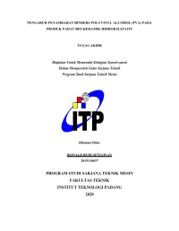 Image of Pengaruh Penambahan Binders Polyvinyl Alcohol (PVA) Pada Produk Padat Bio-Keramik Hidroksiapatit