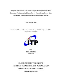 Image of Pengaruh Nilai Proctor Test Tanah Urugan (Borrow) terhadap Biaya Pekerjaan Timbunan (Studi kasus Borrow Cumateh dan Borrow Batu Patah pada Proyek Irigasi Batang Tarusan Pesisir Selatan)