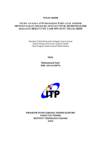 Image of Study Analisa Anti Blocking Pada Coal Feeder Menggunakan Pressure Switch Untuk Meminimalisir Derating Beban Unit 2 (100 MW) PLTU Teluk Sirih
