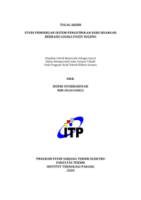 Image of Studi Pemodelan Sistem Pengontrolan Suhu Ruangan Berbabasis Logika Fuzzy Sugeno