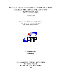 Image of SISTEM PAKAR DIAGNOSA PENYAKIT HEWAN TERNAK BERBASIS WEB MENGGUNAKAN METODE DEMPSTER SHAFER