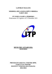 Image of Laporan Magang Merdeka Belajar Kampus Merdeka Tahun 2021 PT. Yodya karya (Persero)