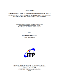 Image of Studi Analisa Proteksi Over Current Relay (Over Current Relay) dan Ground Fault Relay (GFR) di Kubikel 20 kV Penyulang RSUD Pada PT. PLN (Persero) Rayon Kuranji