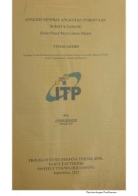 Image of Analisis Kinerja Angkutan Perkotaan di Kota Padang (Jalur Pasar Raya - Limau Manis)