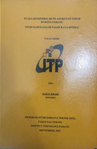 Image of Evaluasi Rute Angkutan Umum di Kota Padang Studi Kasus (jalur Pasar Raya - Siteba)