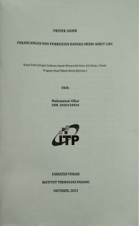 Image of Perancangan dan Pembuatan Rangka Mesin Serut Lidi