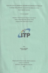 Image of Analisa Sifat Thermal Komposit Berbahan Dasar Cangkang Kemiri (Aleurites Moluccana) dan Resin Epoxy