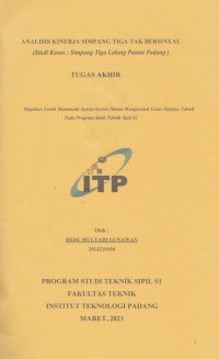 Image of ANALIS KINERJA SIMPANG TIGA TAK BERSINYAL (STUDI KASUS : SIMPANG TIGA LOLONG PANTAI PADANG)