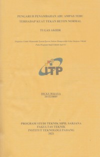Image of PENGARUH PENAMBAHAN ABU AMPAS TEBU TERHADAP KUAT TEKAN BETON NORMAL