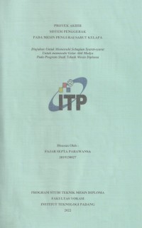 Image of SISTEM PENGGERAK PADA MESIN PENGURAI SABUT KELAPA