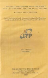 Image of PERAWATAN PREVENTIVE MESIN EMERGENCY DIESEL GENERATOR PT.BAHTERA BAHARI SHIPYARD