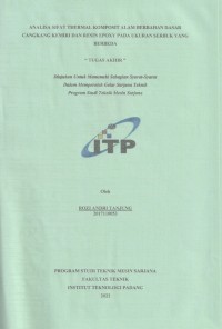 Image of Analisa Sifat Thermal Komposit Alam Berbahan Dasar Cangkang Kemiri dan Resin Epoxy pada Ukuran Sebuk yang Berbeda