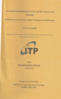Image of ANALISIS KETERSEDIAAN DAN KEBUTUHAN AIR BERSIH