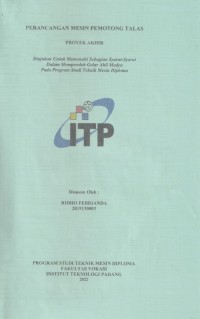 Image of PERANCANGAN MESIN PEMOTONG TALAS