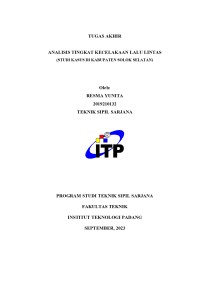 Image of ANALISIS TINGKAT KECELAKAAN LALU LINTAS (STUDI KASUS DI KABUPATEN SOLOK SELATAN)