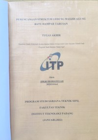 Image of Perencanaan Struktur Gedung Masjid Agung Batu Hampar Tarusan