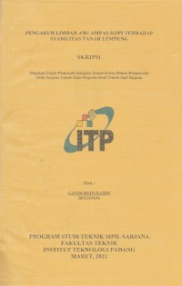 Image of PENGARUH LIMBAH ABU AMPAS KOPI TERHADAP STABILITAS TANAH LEMPUNG
