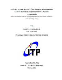 Image of ANALISIS SPASIAL RUANG TERBUKA HIJAU BERDASARKAN KEBUTUHAN OKSIGEN DI PUSAT KOTA PADANG