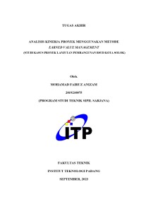 Image of Analisis Kinerja Proyek Menggunakan Metode Earned Value Management (Studi Kasus Proyek Lanjutan Pembangunan RSUD Kota Solok)