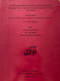 Image of ANALISA PERBANDINGAN PENGENDALI PID PADA MOTOR DC MENGGUNAKAN METODE ZIEGLER-NICHOLS DAN TRIAL AND ERROR