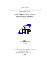 Image of Analisis Elemen Hingga Purwarupa Mesin Pencacah Limbah Organik
