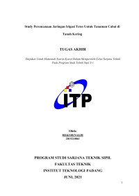 Image of Study Prencanaan Jaringan Irigasi Tetes Untuk Tanaman Cabai di Tanah Kering