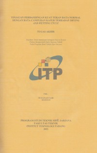 Image of TINJAUAN PERBANDINGAN KUAT TEKAN BATA NORMAL DENGAN BATA CAMPURAN KAPUR TERHADAP DRYING AND WETTING CYCLE