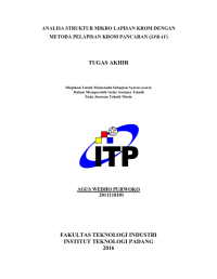 Image of ANALISA STRUKTUR MIKRO LAPISAN KROM DENGAN METODA PELAPISAN KROM PANCARAN (SPRAY)