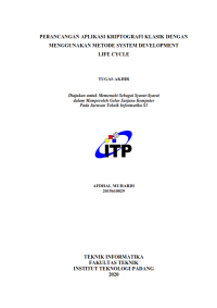 Image of Perancangan Aplikasi Kriptografi Klasik dengan Menggunakan Metode System Development Life Cycle