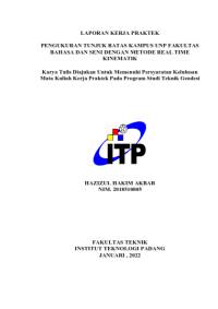 Image of PENGUKURAN TUNJUK BATAS KAMPUS UNP FAKULTAS BAHASA DAN SENI DENGAN METODE REAL TIME KINEMATIKA LAPORAN