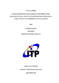 Image of DAMPAK REKONFIGURASI JARINGAN DISTRIBUSI 20KV PADA PENYULANG AWAN UNTUK MENURUNKAN RUGI DAYA PADA UNIT PT.PLN PERSERO ULP SUNGAI PENUH