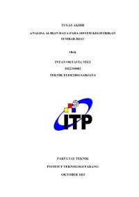 Image of Analisa Aliran Daya Pada Sistem Kelistrikan Sumbar-Riau