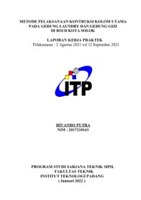 Image of Metode Pelaksanaan Kontruksi Kolom Utama Pada Gedung Laundry Dan Gedung Gizi Di RSUD Kota Solok