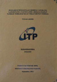 Image of PENGARUH PENGGUNAAN SERBUK CANGKANG LANGKITANG ( FAUNUS ATER ) SEBAGAI BAHAN TAMBAH TERHADAP KUAT TEKAN BETON NORMAL