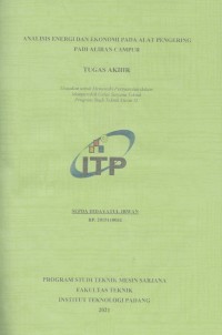 Image of ANALISIS ENERGI DAN EKONOMI ALAT PENGERING PADI ALIRAN CAMPUR