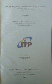 Image of ANALISIS PRESTASI PADA ALAT PENGERINGAN ALIRAN CAMPUR UNTUK MENGERINGKAN PADI