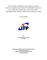 Image of Perbaikan Kerusakan Perkerasan Jalan Menggunakan Manual Desain Perkerasan Jalan 2017 (MDP Jalan, 2017) (Studi Kasus : Jl. Lintas Padang - Alahan Panjang)