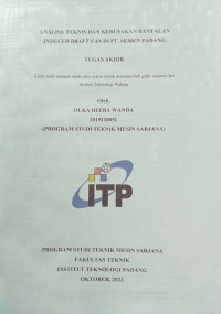 Image of ANALISA TEKNIS DAN KERUSAKAN BANTALAN INDUCED DRAFT FAN DI PT. SEMEN PADANG