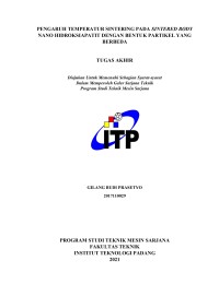 Image of pengaruh temperatur sintering pada sintered body nano hidroksiapatit dengan bentuk partikel yang berbeda