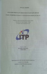 Image of ANALISIS PRESTASI GREENHOUSE ROTARY DRYER PADA TEMPERATUR 60`C UNTUK PENGERINGAN IKAN