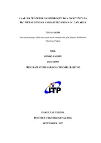 Image of Analisa Produksi Gas Hidrogen dan Oksigen pada H2O Murni dengan Variasi Tegangan DC dan Arus
Analisa Produksi Gas Hidrogen dan Oksigen pada H2O Murni dengan Variasi Tegangan DC dan Arus