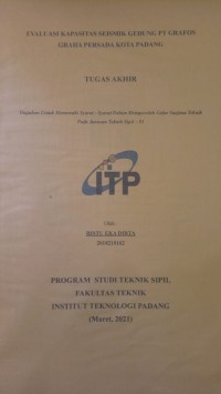 Image of EVALUASI KAPASITAS SEISMIK GEDUNG PT GRAFOS GRAHA PERSADA KOTA PADANG