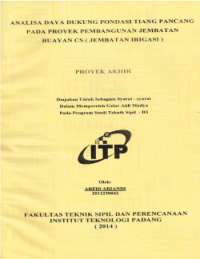 Image of Analisa Daya Dukung Pondasi Tiang Pancang Pada Proyek Pembangunan Jembatan Buayan CS (Jembatan Irigasi)
