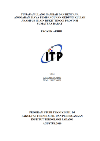 Image of Tinjauan Ulang Gambar dan Rencana Anggaran Biaya Pembangunan Gedung Kuliah J Kampus II IAIN Bukittinggi Provinsi Sumatera Barat