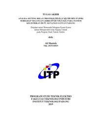 Image of Analisa Setting Relay Proteksi Phasa Failure Relay (PFR) Terhadap Tegangan Lebih (Over Voltage) Pada Sistem Kelistrikan di PT Kunango Jantan Padang