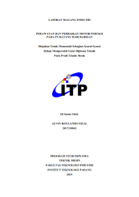 Image of Perawatan dan Perbaikan Motor Induksi pada PT. Batang Hari Barisan
