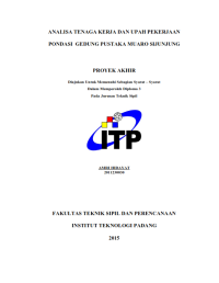 Image of ANALISA TENAGA KERJA DAN UPAH PEKERJAAN PONDASI  GEDUNG PUSTAKA MUARO SIJUNJUNG