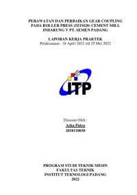 Image of Perawatan dan Perbaikan Gear Coupling pada Roller Press (5Z1M20) Cement Mill Indarung V PT. Semen Padang