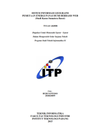 Image of Sistem Informasi Geografis Pemetaan Energi Panas Bumi Berbasis Web (Studi Kasus Sumatera Barat)