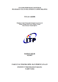 Image of ANALISIS PERUBAHAN KONTRAK PELEBARAN JALAN DALAM KOTA LUBUK SIKAPING